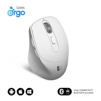 SUBBLIM RATON OPTICO DUAL COMFORT ERGO DUAL BATERIA BLANCO mouse Universal Right-hand Bluetooth + USB Type-A Optical 2400 DPI