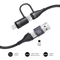 SUBBLIM SUBCAB-4IN101 USB cable USB 2.0 1 m USB C Black