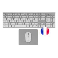 Tacens 6ZENITHWFR keyboard Mouse included Home/Office RF Wireless AZERTY French Silver, White