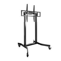TooQ LUX Floor Stand with Castors and Electric Height Adjustment for 55''-100'' Screens, Black