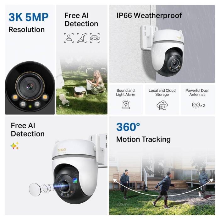 TP-Link Tapo TC43(EU) V2 Spherical IP security camera Indoor & outdoor 2880 x 1620 pixels Ceiling/Wall/Pole — image 5 of 30