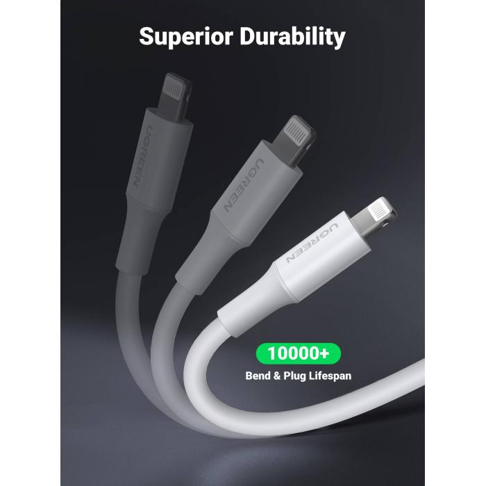 Ugreen cable USB 2.0 A lightning 2m, 5V/2.4A iPhone 7 / 7plus / 6S/ 6 / 6 Plus, iPhone 5s/5c/5, iPad Mini/Mini 2, iPad 1 m — image 8 of 8