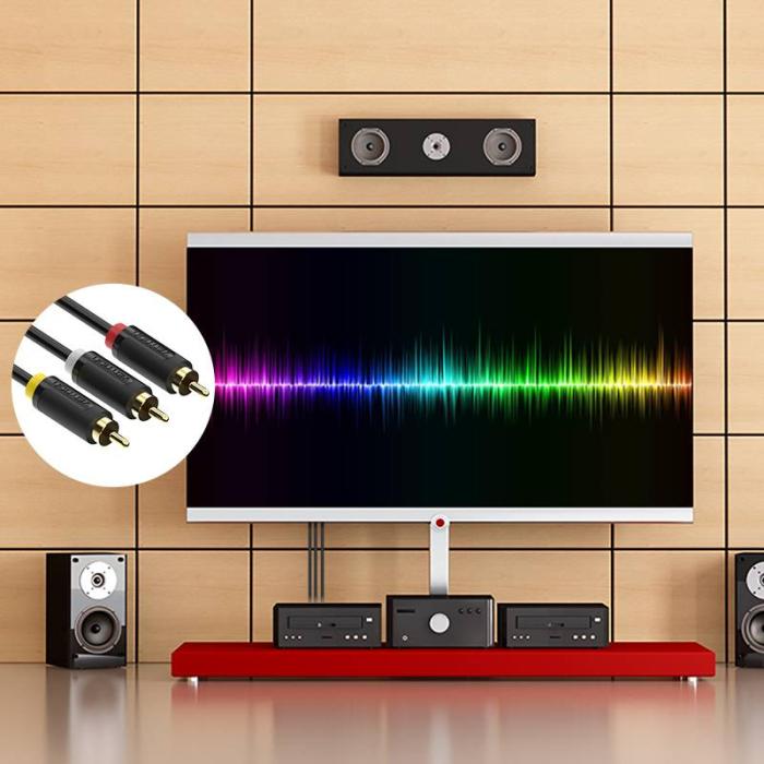 Vention 3RCA Male to 3RCA Male Cable 2M Black — image 3 of 4