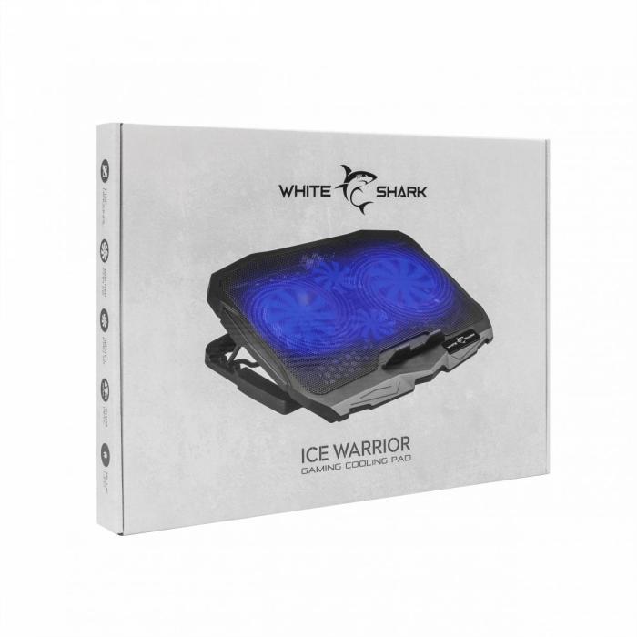 White Shark Ice Warrior laptop cooling pad 43.9 cm (17.3'') 1500 RPM Black — image 12 of 12