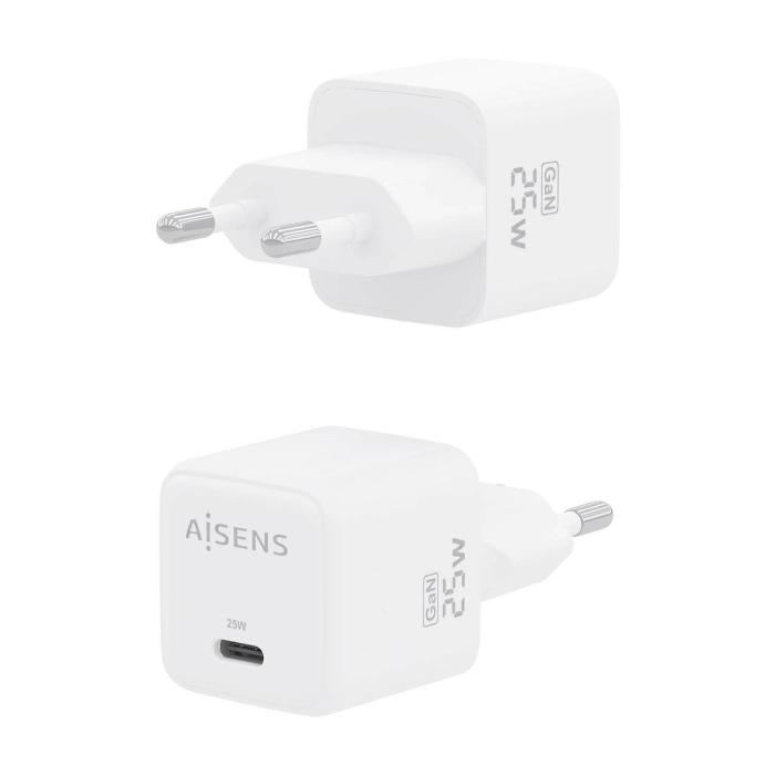 AISENS Cargador GaN 25W, 1xUSB-C PD3.0 QC4.0, Blanco — imagen 3 de 6