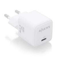 AISENS Cargador GaN 25W, 1xUSB-C PD3.0 QC4.0, Blanco, ver imagen 1 de 6