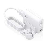 AISENS Cargador Sobremesa GaN 140W, 3x USB-C PD3.1 QC4.0 QC5.0, 1x USB-A QC3.0, Blanco