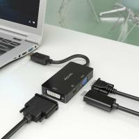 AISENS Conversor Displayport V1.2 a VGA/DVI/HDMI, DP 1.2/M-VGA/H-DVI/H-HDMI/H 4K, Negro, 15cm, ver imagen 5 de 5