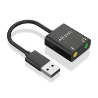 AISENS Conversor USB-A a Audio 48KHz, USB-A/M-2xJack 3.5/H, Negro, 10 cm, ver imagen 2 de 4