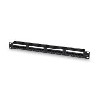 AISENS Panel De Parcheo De 24 Puertos RJ45 Cat.6 UTP, 19'' 1U Dual IDC Con Gestion De Cables, Negro