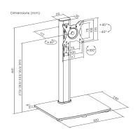 AISENS Soporte de Mesa Con Peana Eco Giratorio e Inclinable para Monitor/TV 12kg de 17-34, Negro, ver imagen 7 de 14
