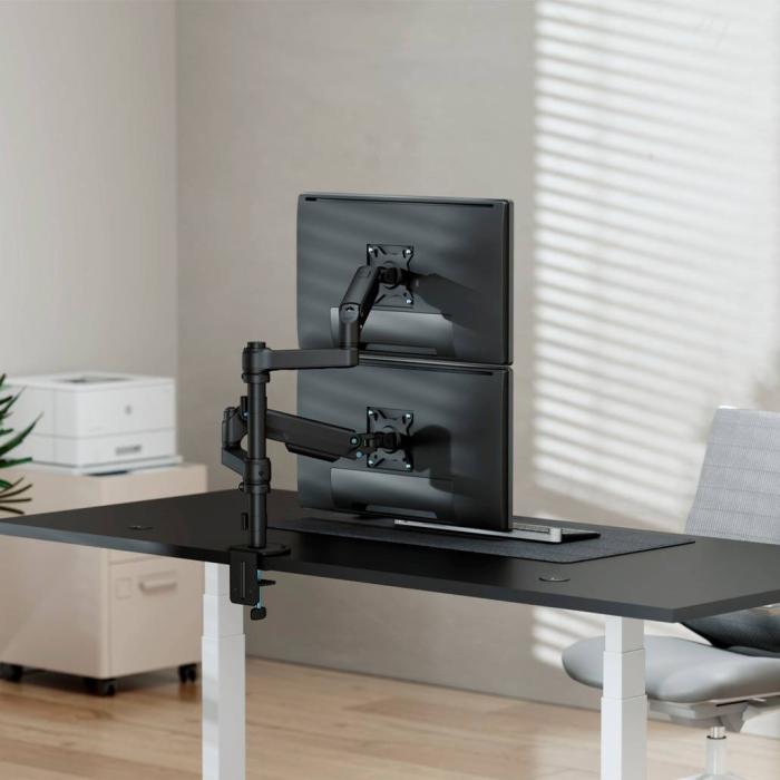 AISENS Soporte de Mesa Eco Contrapeso Giratorio e Inclinable Para Monitor/TV 9kg (3 Pivotes, 2 Brazos) de 17-32'', Negro — imagen 4 de 14