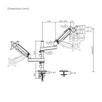 AISENS Soporte de Mesa Eco Contrapeso Giratorio e Inclinable Para Monitor/TV 9kg (3 Pivotes, 2 Brazos) de 17-32'', Negro, ver imagen 14 de 14