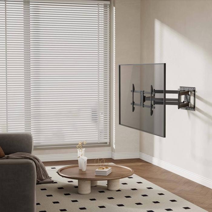 AISENS Soporte Eco Giratorio, Inclinable y Nivelable para Monitor/TV 60kg de 43''-90'', Negro — imagen 10 de 12