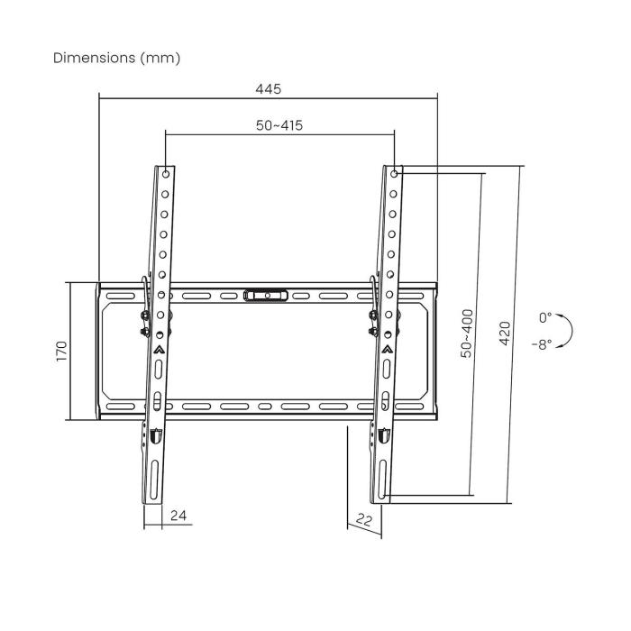 AISENS Soporte Eco Inclinable Para Monitor/TV 45Kg de 32-75'', Negro — imagen 6 de 12