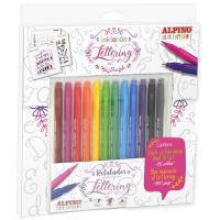 Alpino AR001052 rotulador Fino/Extragrueso Negro, Azul, Marrón, Verde, Gris, Azul claro, Verde claro, Naranja, Rosa, Rojo, Violeta, Amarillo 12 pieza(s)