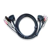 ATEN Cable KVM DVI-I single link USB de 1,8 m