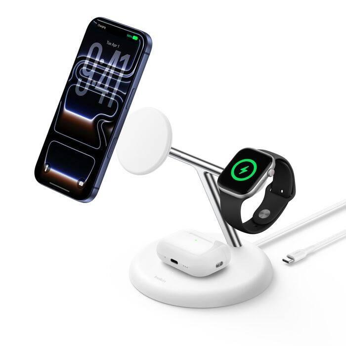 Belkin UltraCharge Smartphone, Reloj inteligente Blanco Corriente alterna Cargador inalámbrico Carga rápida Interior — imagen 2 de 14