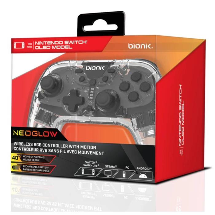 BIONIK NEOGLOW Transparente RF Gamepad Android, Nintendo Switch, PC — imagen 6 de 14