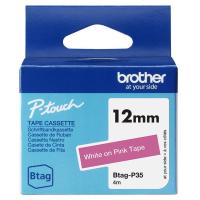 Brother BTAG-P35 cinta para impresora de etiquetas Blanco sobre rosa