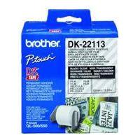 Brother DK-22113 cinta para impresora de etiquetas Negro sobre transparente