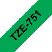 Brother TZE-751 cinta para impresora de etiquetas Negro sobre verde