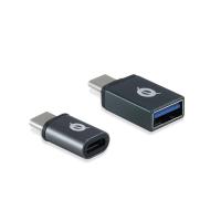Conceptronic DONN04G cambiador de género para cable USB 3.1 Gen 1 Type-C, USB 2.0 Type-C USB 3.1 Gen 1 Type-A, USB 2.0 Micro Negro