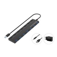 Conceptronic HUBBIES19BP hub de interfaz USB 3.2 Gen 1 (3.1 Gen 1) Type-A 5000 Mbit/s Negro