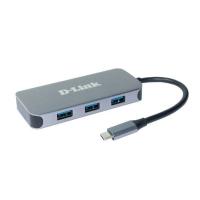 D-Link DUB-2335 base para portátil y replicador de puertos Alámbrico USB Tipo C Gris