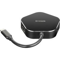 D-Link DUB-M420 base para portátil y replicador de puertos Alámbrico Thunderbolt 3 Aluminio, Negro