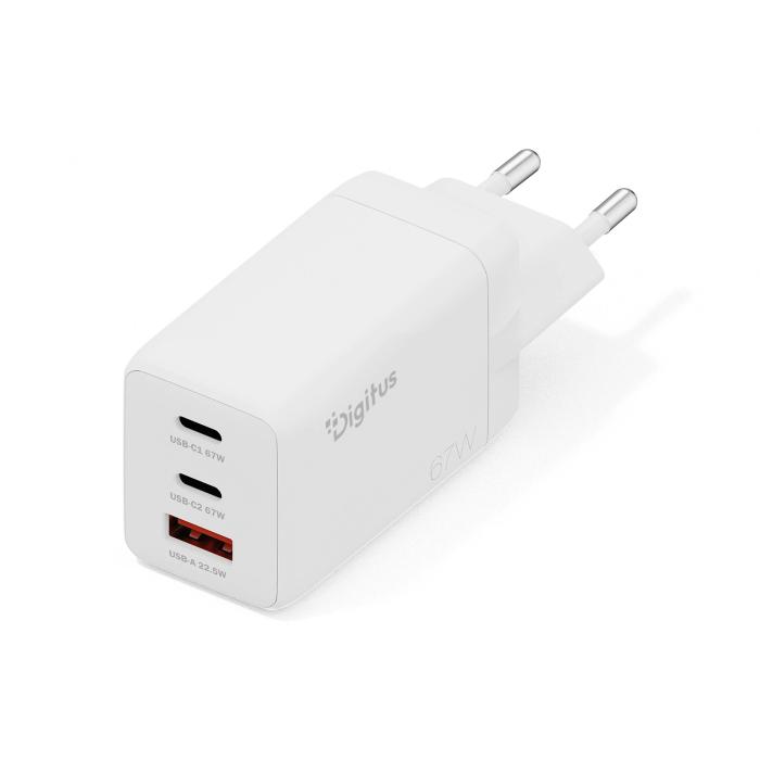 Digitus Cargador USB GaN 67W, 2x USB-C, 1x USB-A — imagen 3 de 4