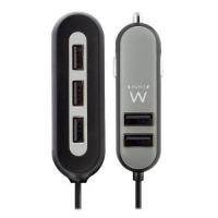 Ewent EW1355 cargador de dispositivo móvil Universal Negro, Gris Encendedor de cigarrillos Auto