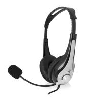 Ewent EW3562 auricular y casco Auriculares Alámbrico Diadema Llamadas/Música Negro, Plata