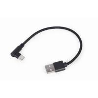 Gembird Cable de datos y carga USB tipo C en ángulo, 0,2 m, negro