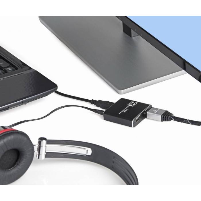Gembird Grabadora USB de HDMI 4K, pass-through HDMI — imagen 3 de 4