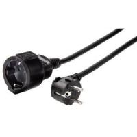 Hama | Cable alargador Schucko de 2m, con protección para niños, Color Negro