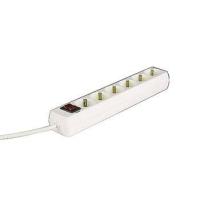 Hama | Regleta de 6 tomas con interruptor iluminado, cable de 1.4 metros, color Blanco.