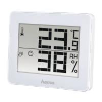 Hama | Termómetro e Higrómetro Digital (Control de humedad y temperatura de interiores, Almacenamiento de datos), Color Blanco