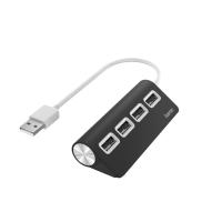 Hama | USB HUB con 4 Puertos (Concentrador USB con rápida Transferencia de Datos, Adaptador multipuertos USB. 4 en 1), Color Negro
