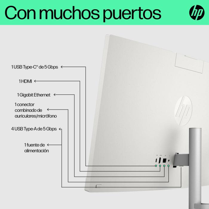 HP 24-cr0014ns Intel® Celeron® N100 60,5 cm (23.8'') 1920 x 1080 Pixeles PC todo en uno 8 GB DDR4-SDRAM 512 GB SSD FreeDOS — imagen 4 de 36