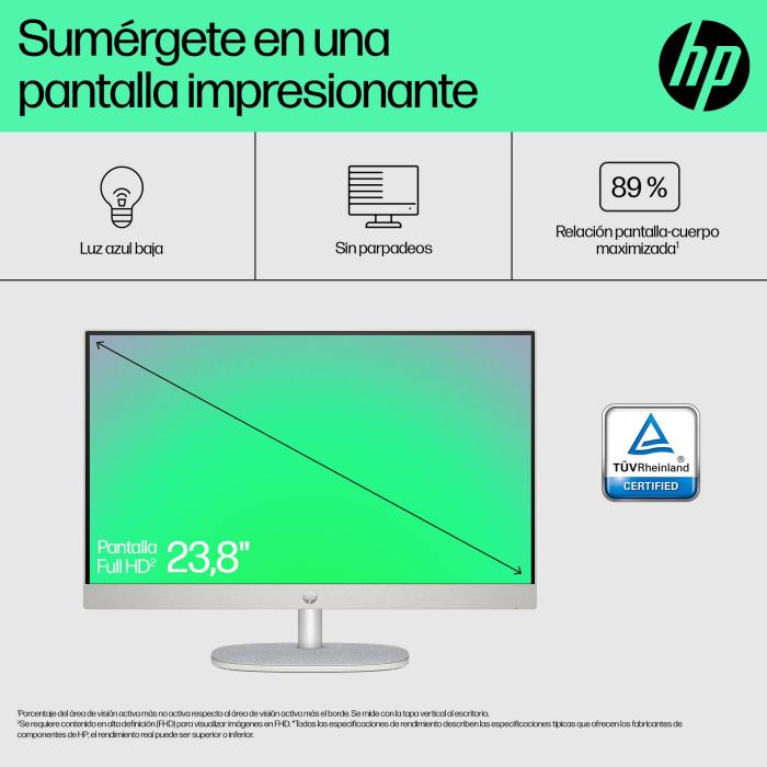HP 24-cr0014ns Intel® Celeron® N100 60,5 cm (23.8'') 1920 x 1080 Pixeles PC todo en uno 8 GB DDR4-SDRAM 512 GB SSD FreeDOS — imagen 13 de 36