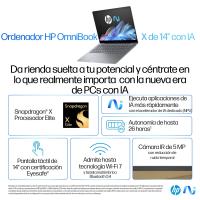 HP OmniBook X 14-fe0006ns Copilot+ PC Snapdragon X1E-78-100 Portátil 35,6 cm (14'') Pantalla táctil 2.2K 16 GB LPDDR5x-SDRAM, ver imagen 31 de 56