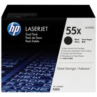 HP Pack de ahorro de 2 cartuchos de tóner original LaserJet 55X de alta capacidad negro