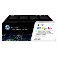 HP Paquete de 3 cartuchos de tóner cian/magenta/amarillo Originales LaserJet 410X de alta capacidad