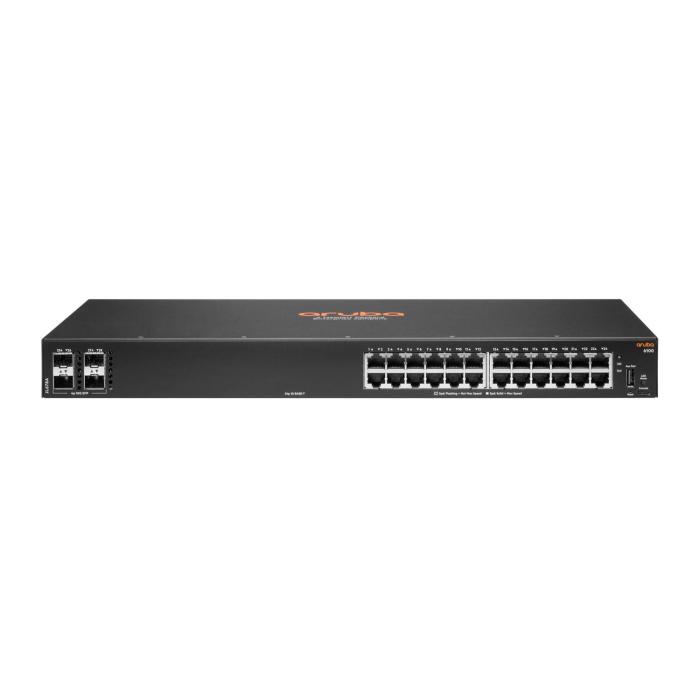 HPE Aruba Networking 6100 24G 4SFP+ Gestionado L3 Gigabit Ethernet (10/100/1000) 1U Negro