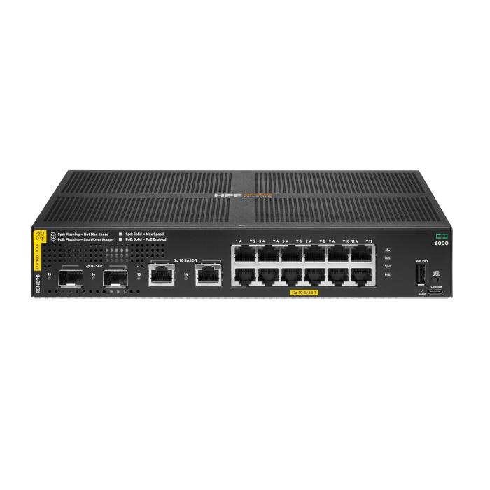 HPE Aruba Networking CX 6000 12p 10M/100M/1G Class4 PoE 2p SFP 1G 139W Switch — imagen 3 de 4