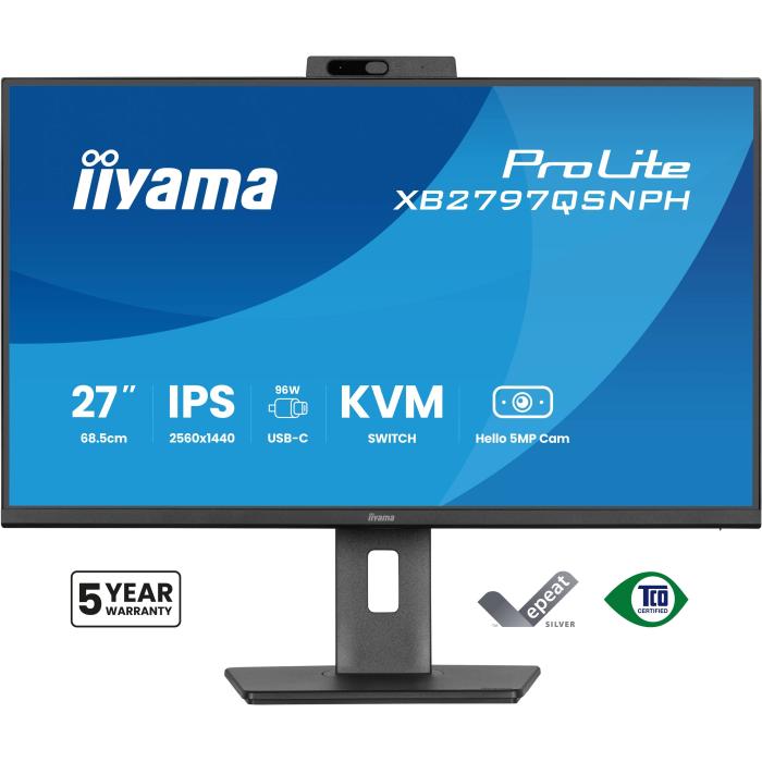 iiyama ProLite XB2797QSNPH-B1 27IN IPS LCD 4MS 2560X1440 350CD/M2 HDMI/DP/USB 2 pantalla para PC 68,6 cm (27'') 2560 x 1440 — imagen 2 de 52