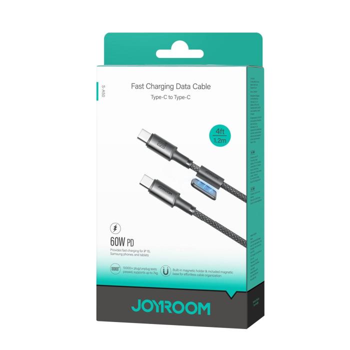 JOYROOM S-A50 C C cable USB USB 2.0 1,2 m USB C 0,48 Gbit/s 60 W Gris — imagen 4 de 4