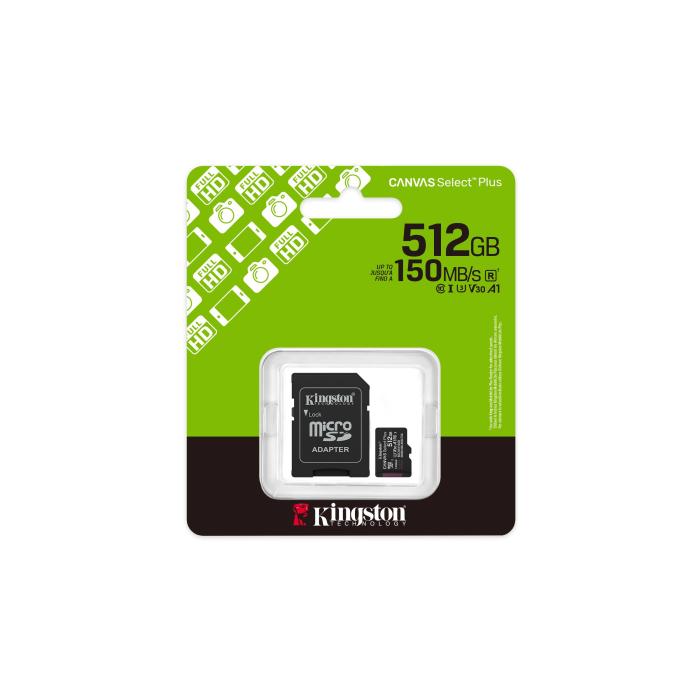 Kingston Technology 512GB microSDXC Canvas Select Plus Gen3 150MB/s A1 (Incluye adaptador de SD) — imagen 5 de 16