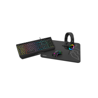 Krom Kenya teclado Ratón incluido Juego USB Negro